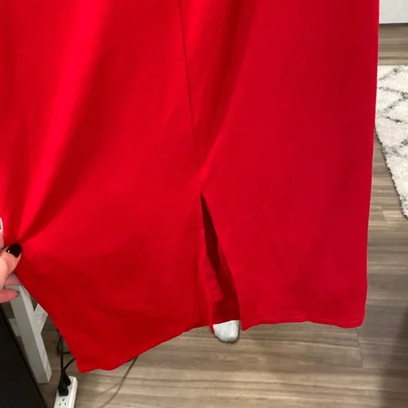 Red one shoulder midi dress - Picture 3 of 4
